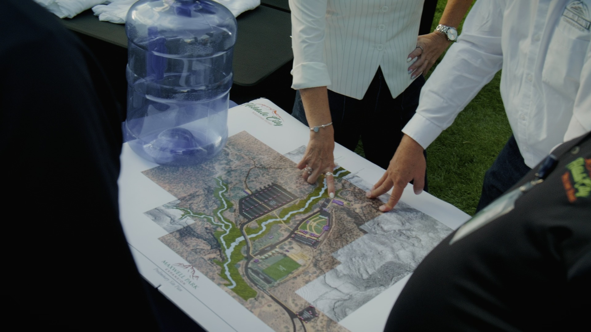 View of the construction site at the Maxwell Park groundbreaking